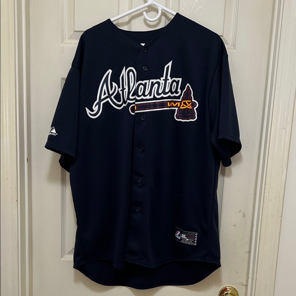 Majestic Atlanta Braves McCann Dark Blue Jersey in great shape!!